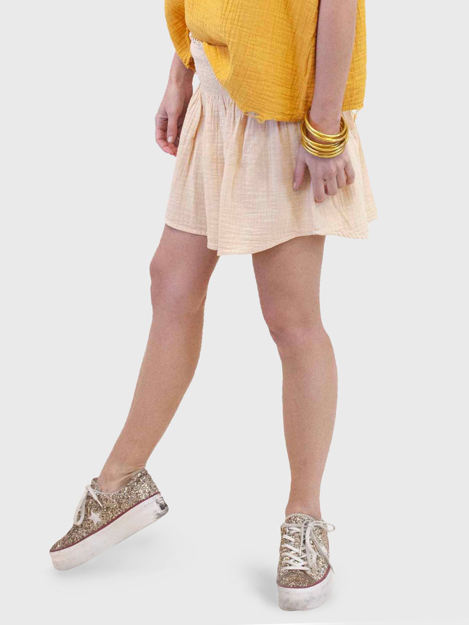 Stark X Women's Elastic Shirring Mini Skirt - Saint Bernard