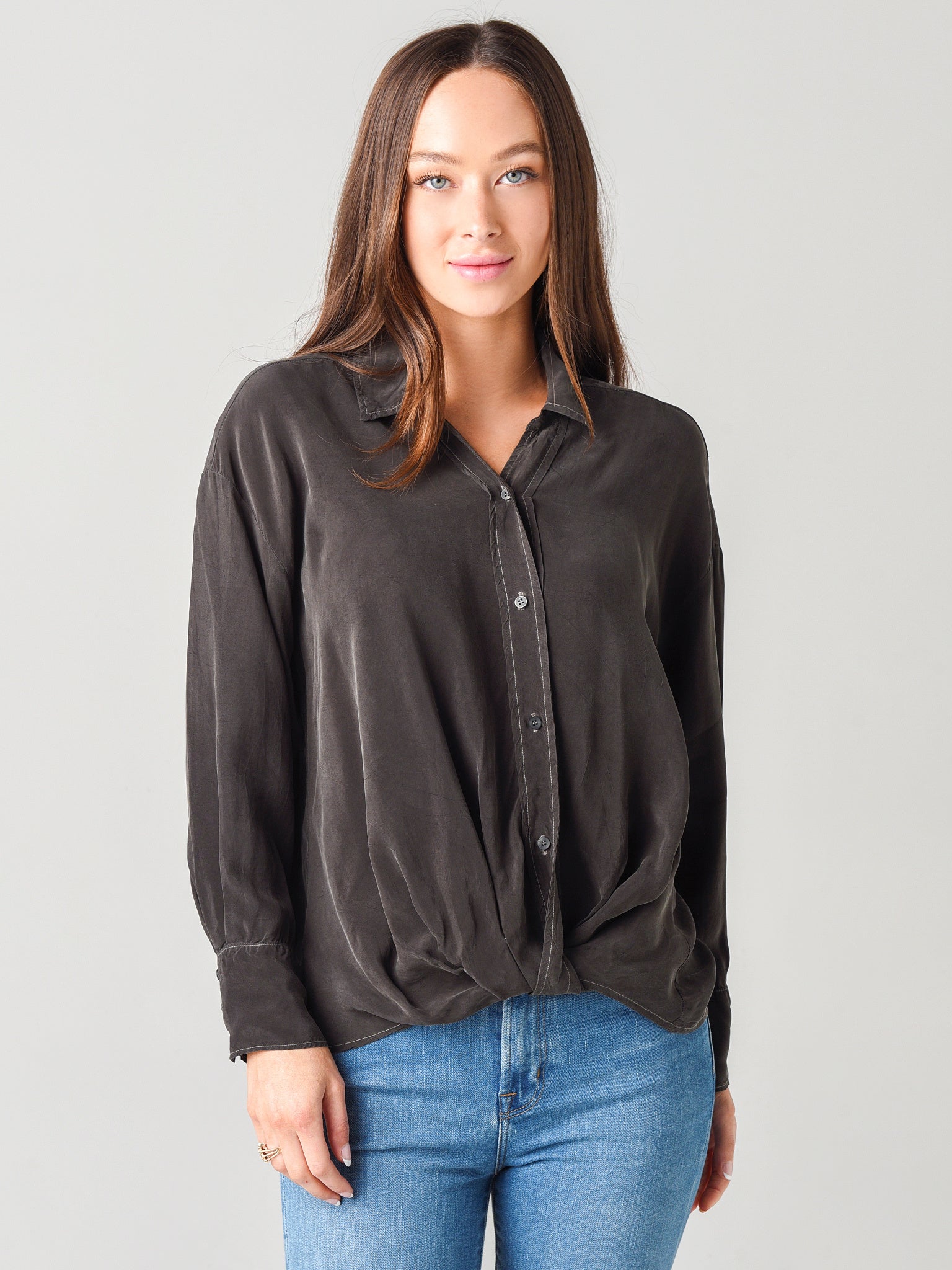 Stateside Cupro Front Twist Shirt - Saint Bernard