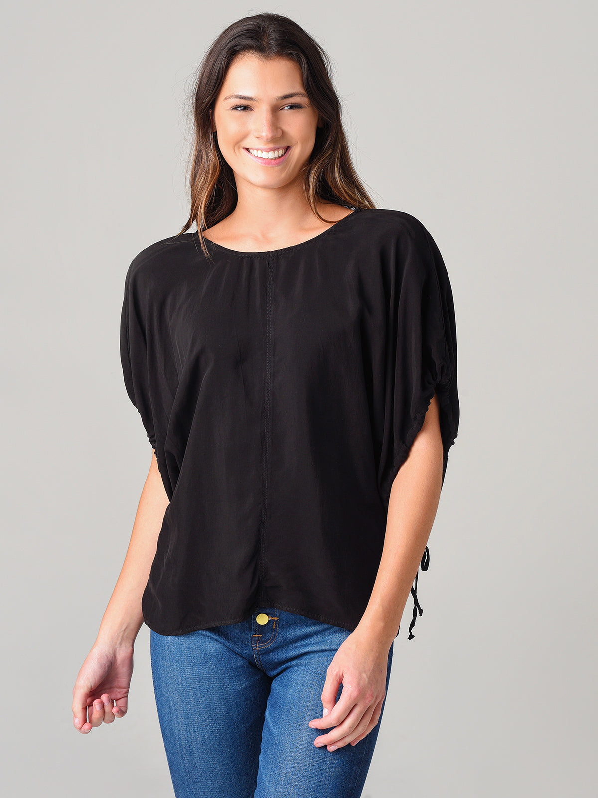 Stateside Cupro Peasant Top - Saint Bernard