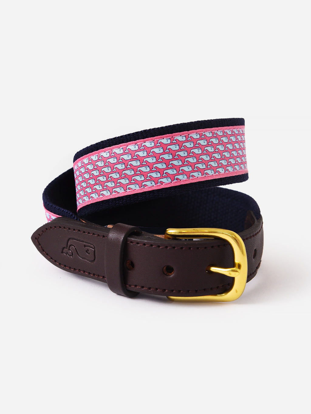 Vineyard Vines Boys’ Classic Whale Canvas Club Belt - Saint Bernard