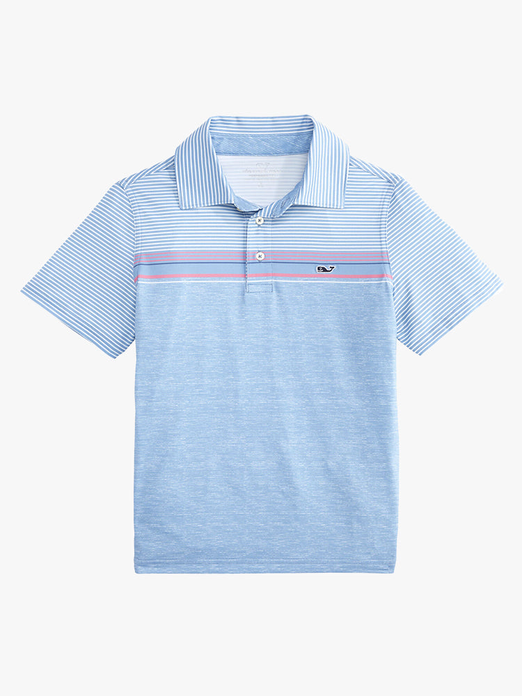 Vineyard Vines Boys’ Surfside Stripe Sankaty Performance Polo - Saint Bernard