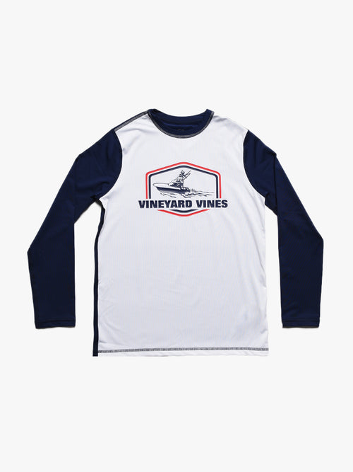 Vineyard Vines Boys’ Sportfisher Patch Long-Sleeve Rash Guard