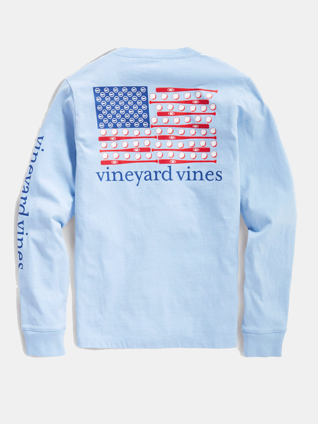 Vineyard Vines Boys' Long Sleeve Baseball Flag Pocket Tee - Saint Bernard