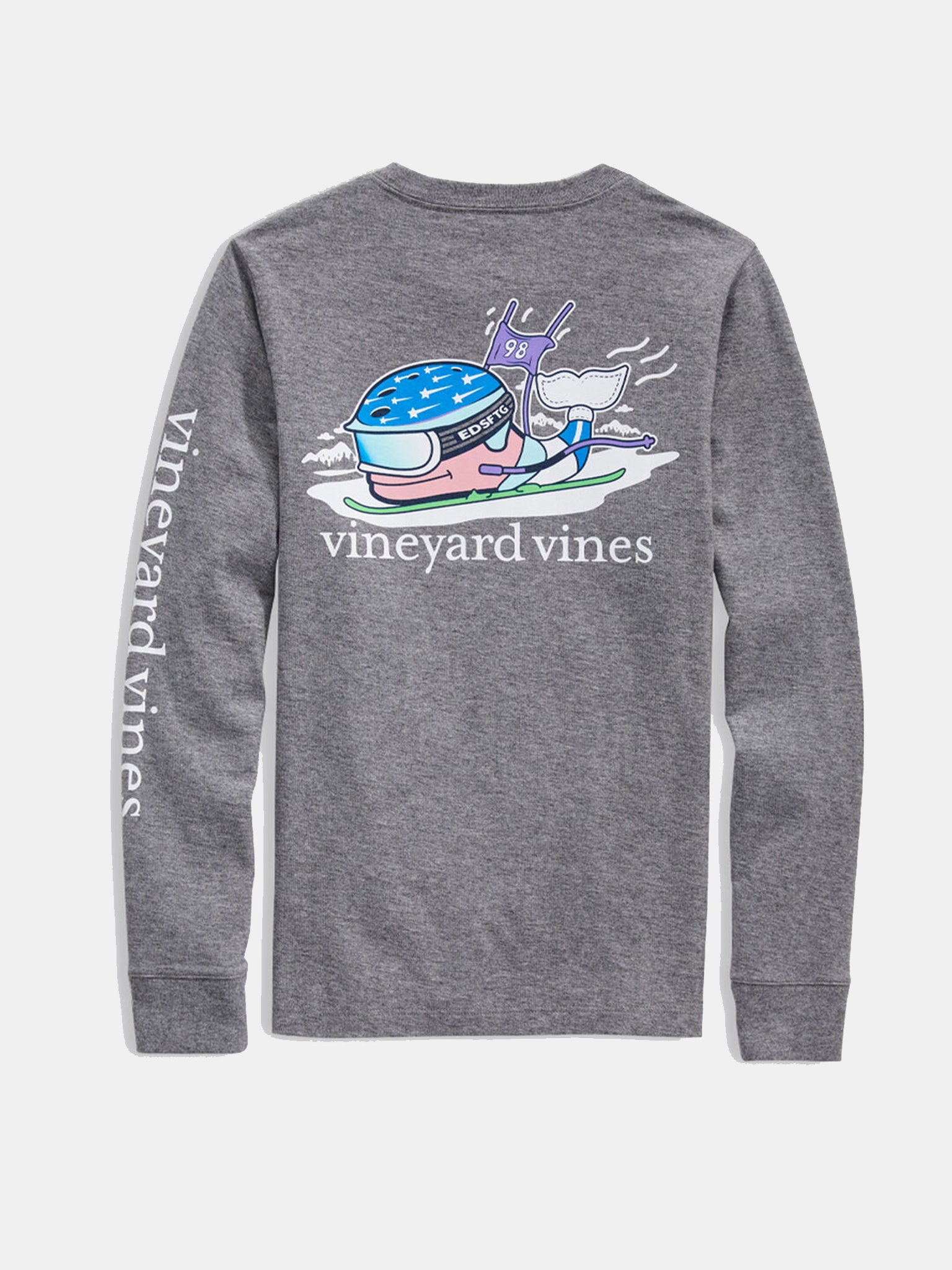 Vineyard Vines Boys' Downhill Ski Whale Long Sleeve Pocket Tee - Saint Bernard