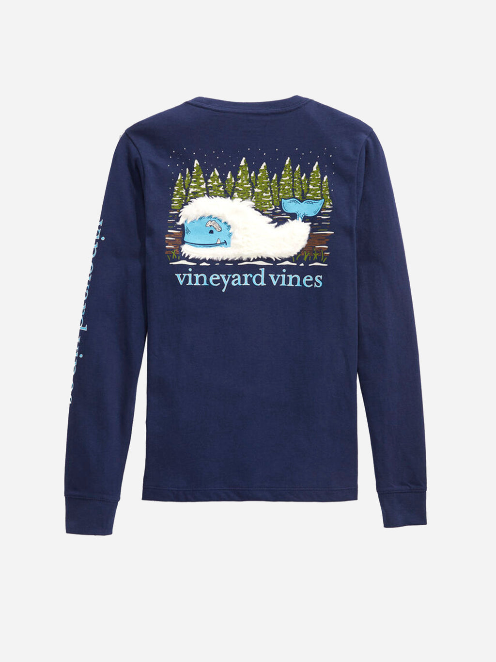 Vineyard Vines Boys' Fuzzy Yeti Whale Long Sleeve Pocket Tee - Saint Bernard