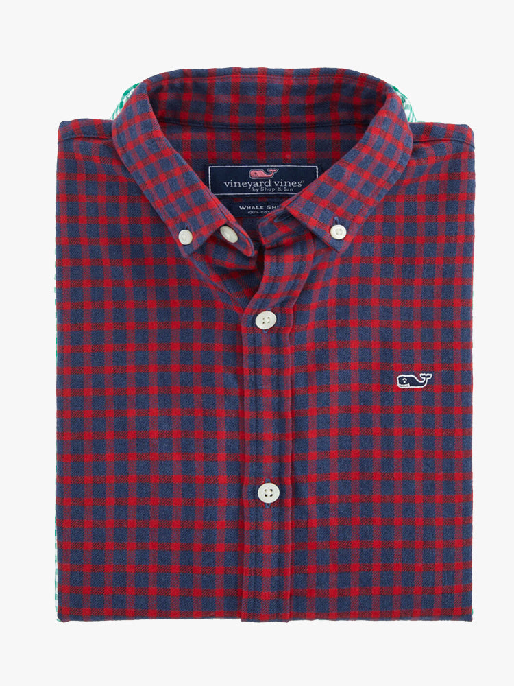Vineyard Vines Boys’ Sycamore Whale Button-Down Flannel