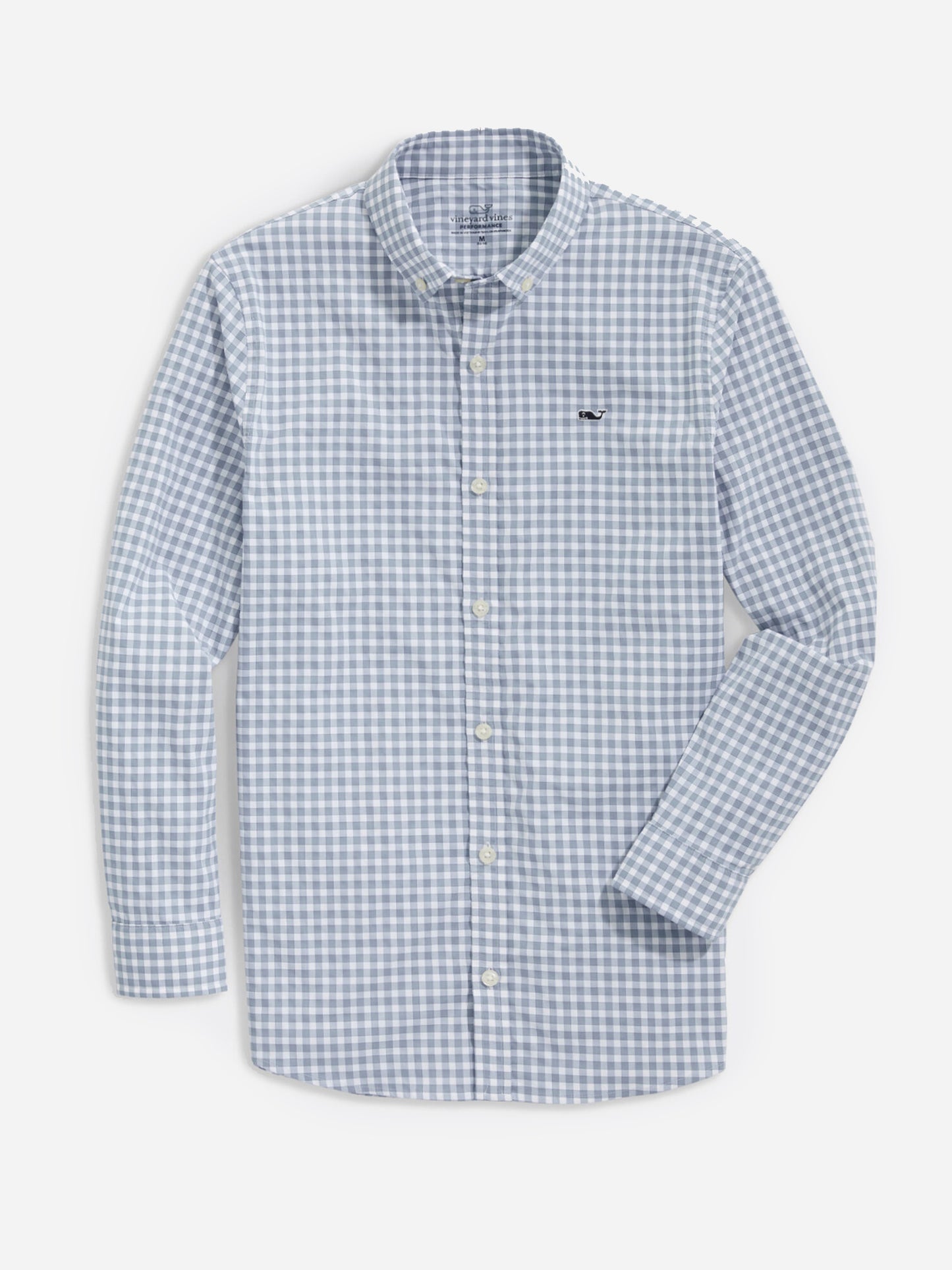 Vineyard Vines Boys' Gingham On-The-Go Performance Whale Button-Down Shirt - Saint Bernard