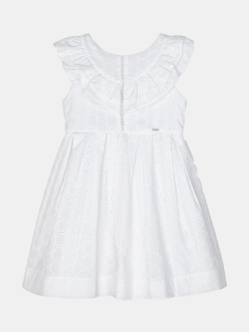 Mayoral Girls' Perforated Poplin Dress - Saint Bernard