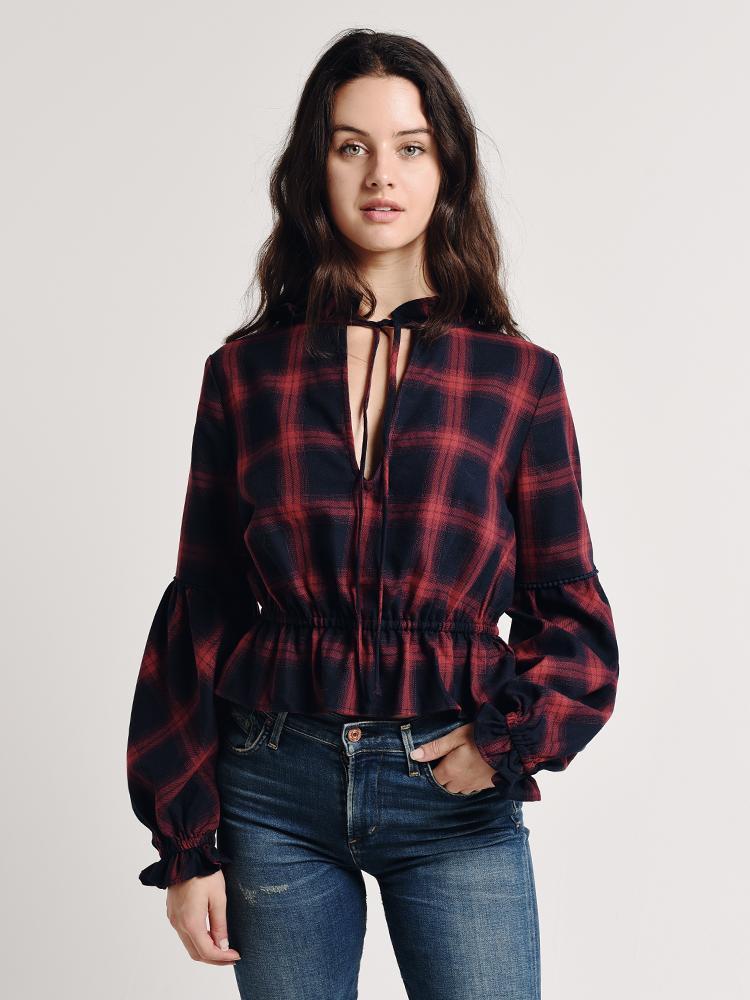 The Fifth Label Nash Check Long Sleeve Top