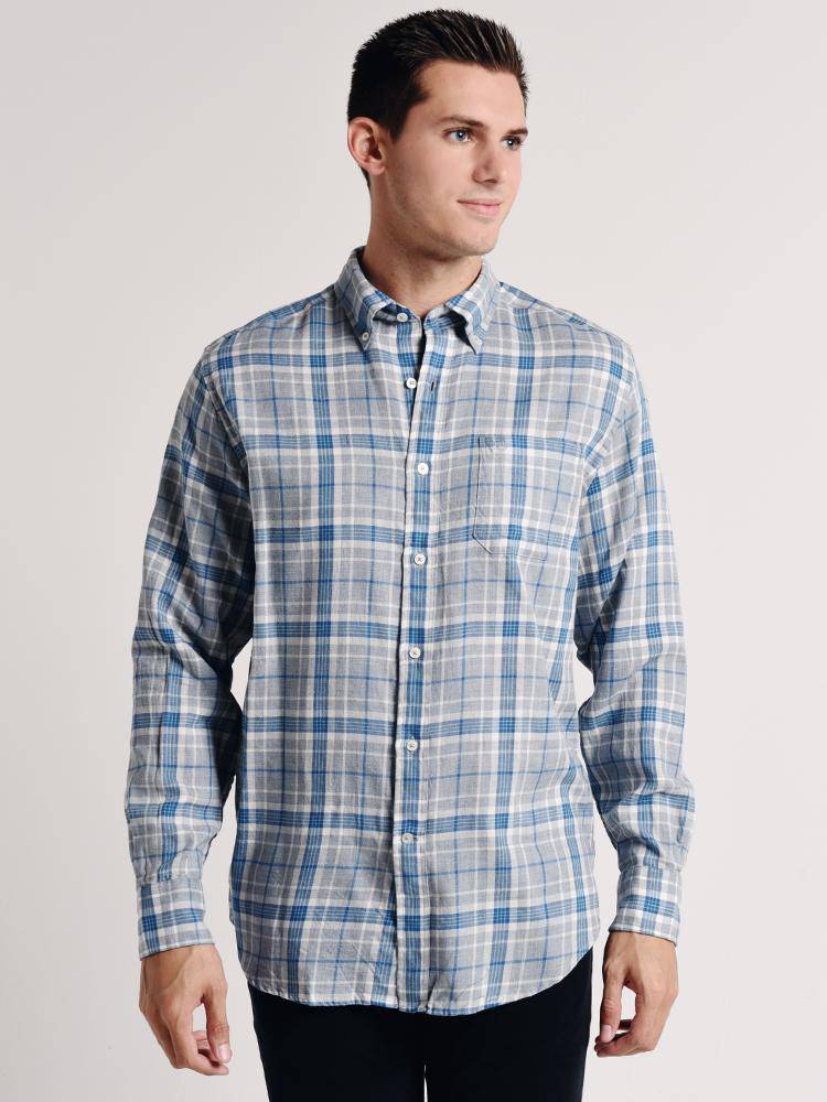 Southern Tide Men's Town Lake Plaid Sportshirt - Saint Bernard