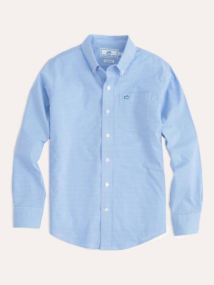 Southern Tide Boys' Gingham Sportshirt - Saint Bernard