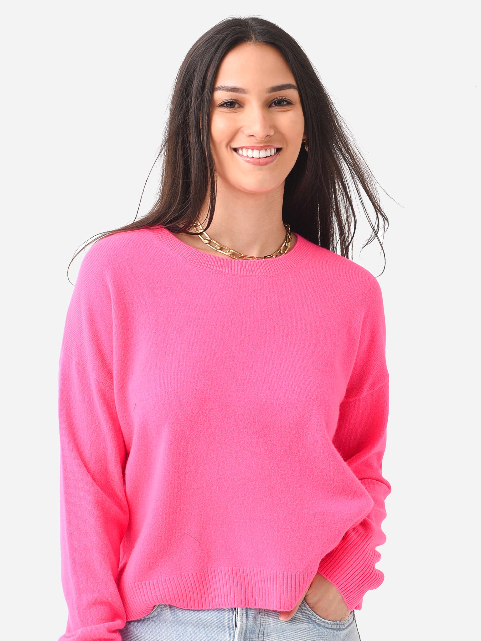 J Society Women's Cashmere Crew Sweater - Saint Bernard