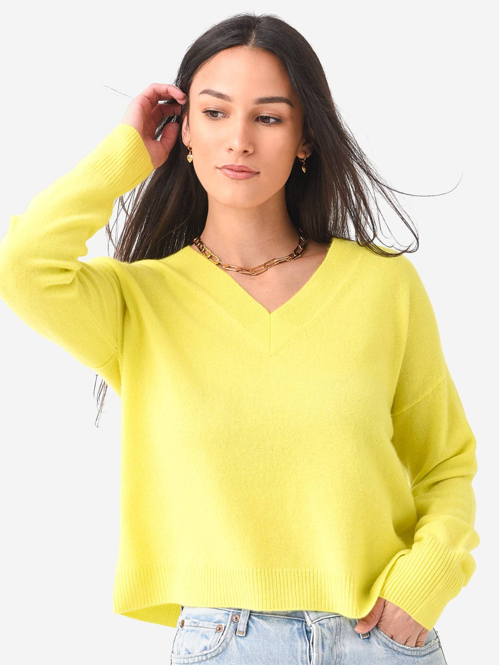 J Society Women's V-Neck Sweater - Saint Bernard