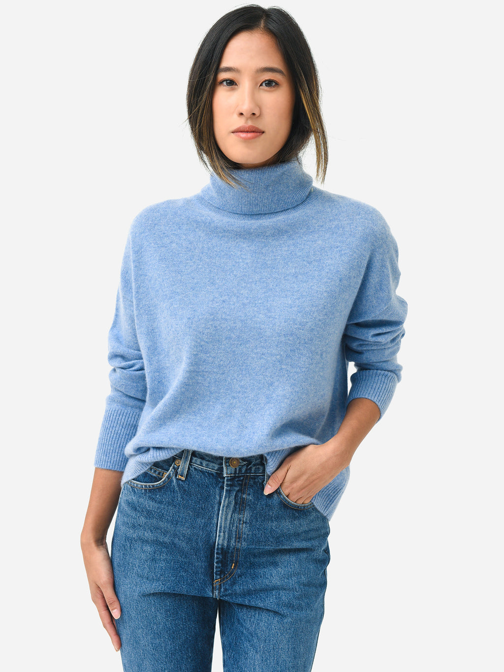 J Society Women's Cashmere Turtleneck Sweater - Saint Bernard