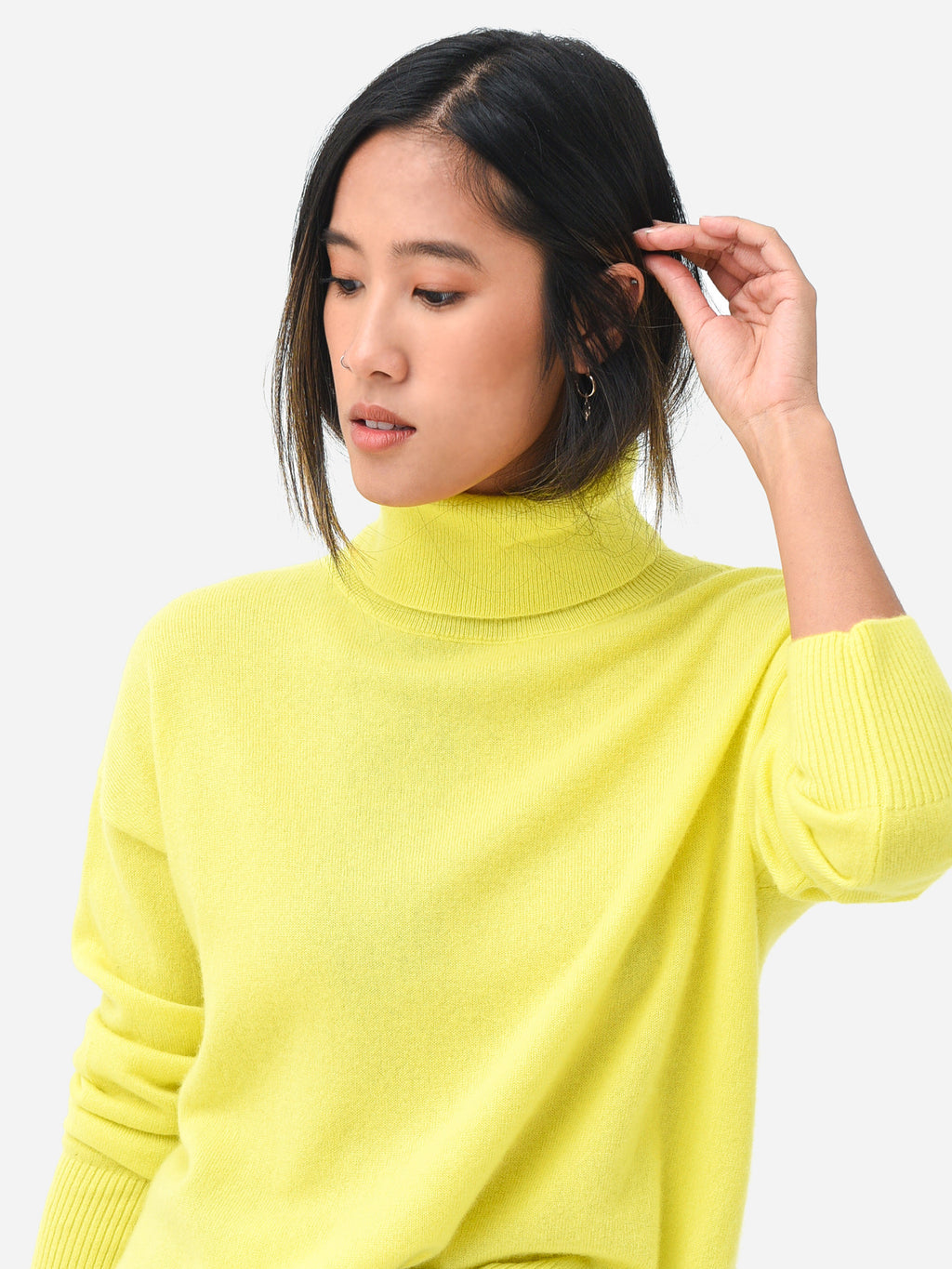 J Society Women's Cashmere Turtleneck Sweater - Saint Bernard