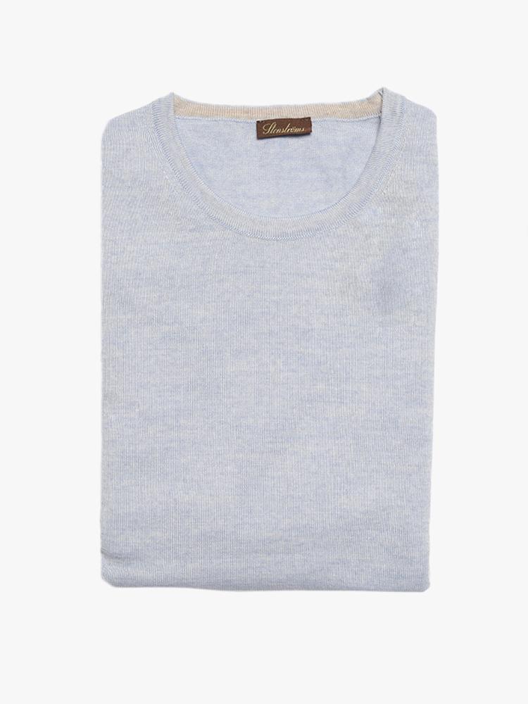 Stenstroms Men’s Merino Wool Crew Neck Sweater with Patch - Saint Bernard