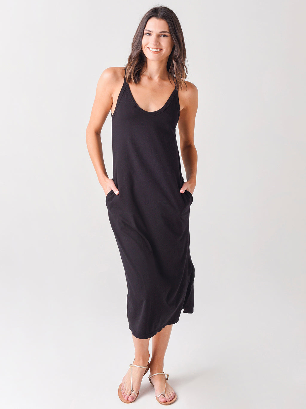 Stateside Women's WFT Cotton Jersey Scoop Tank Dress - Saint Bernard