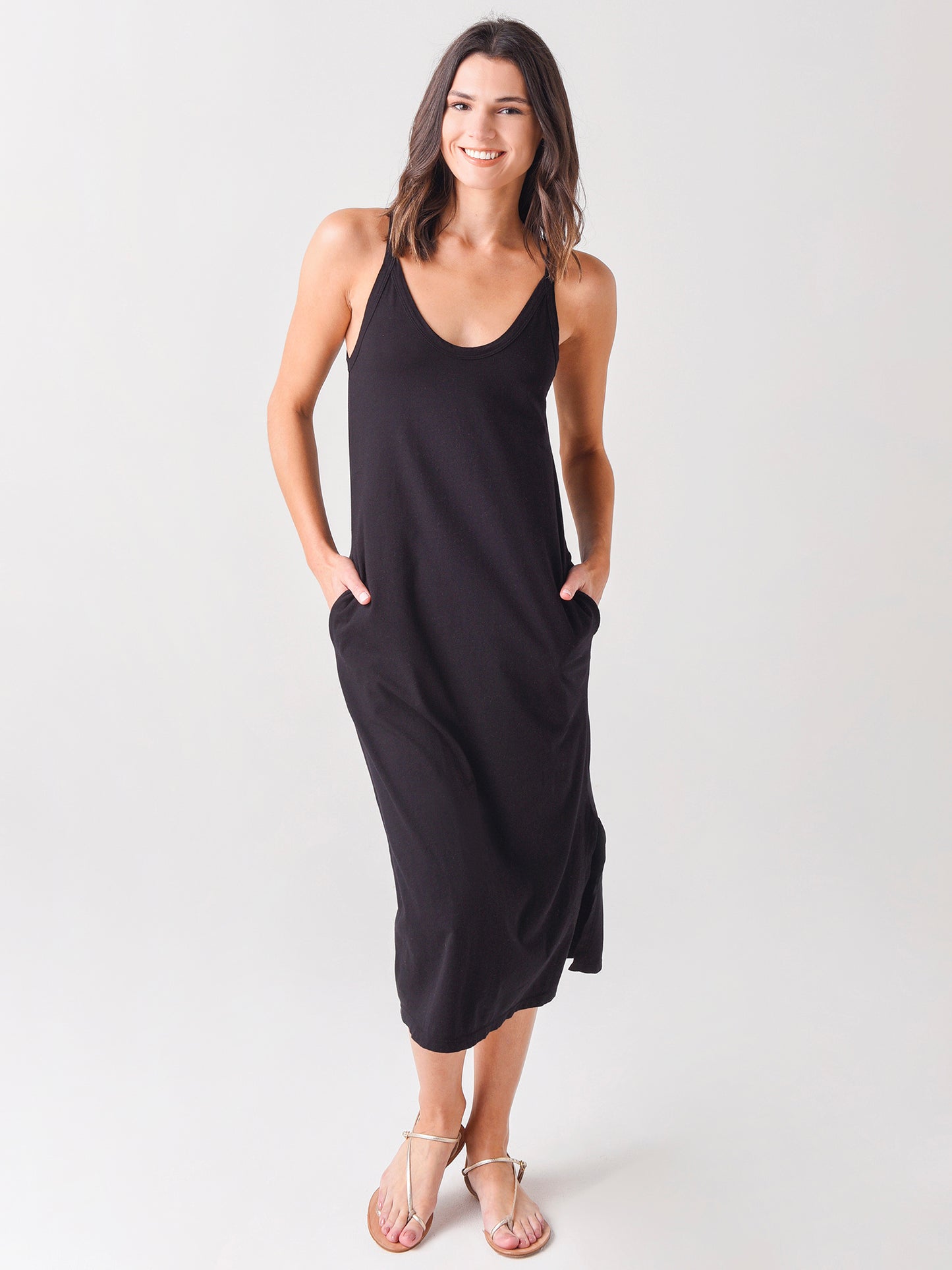 Stateside Women's WFT Cotton Jersey Scoop Tank Dress - Saint Bernard