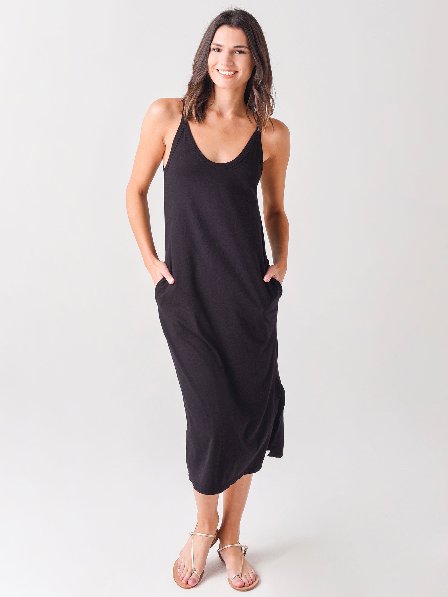 Stateside Women's WFT Cotton Jersey Scoop Tank Dress - Saint Bernard