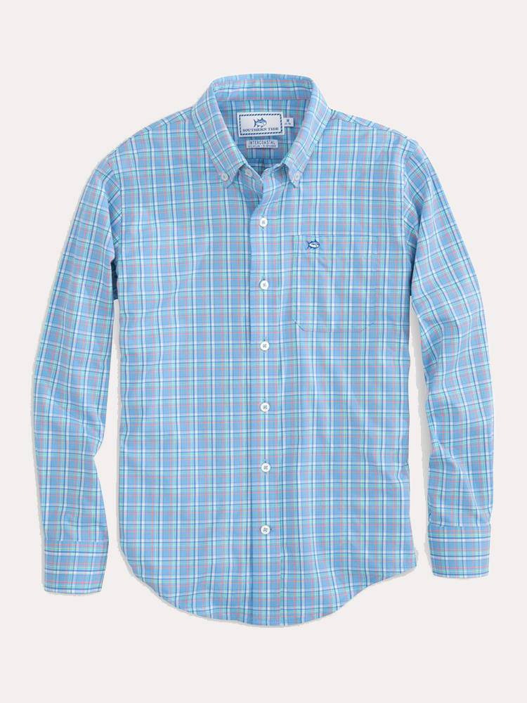 Southern Tide Boys' Watersedge Plaid Sportshirt - Saint Bernard