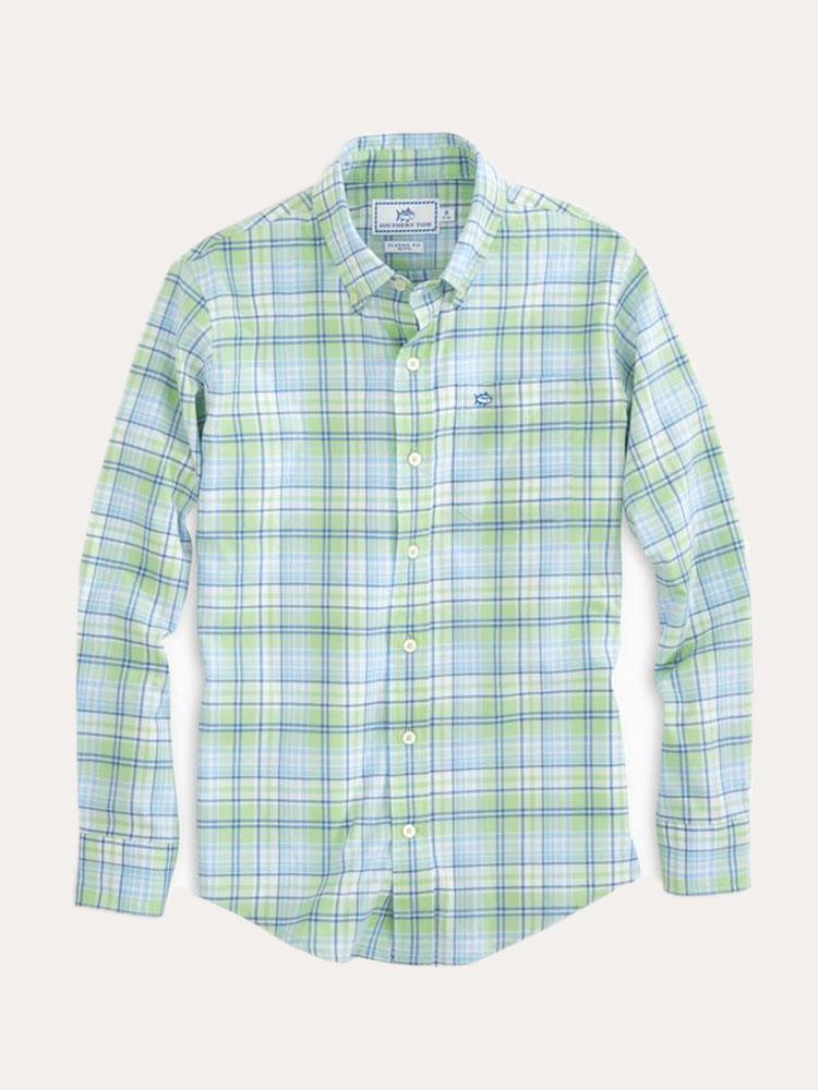 Southern Tide Boys' Surfscoter Plaid Sport Shirt - Saint Bernard
