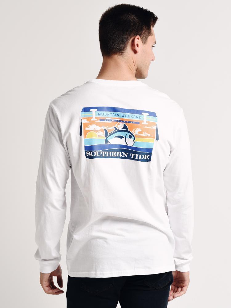 Southern Tide Men's Long Sleeve Mountain Weekend Cooler Tee - Saint Bernard