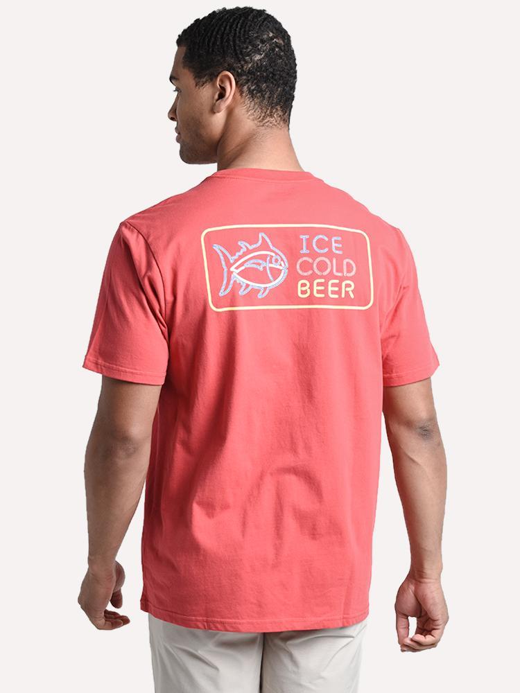 Southern Tide Men's Short Sleeve Ice Cold Beer Neon Tee - Saint Bernard