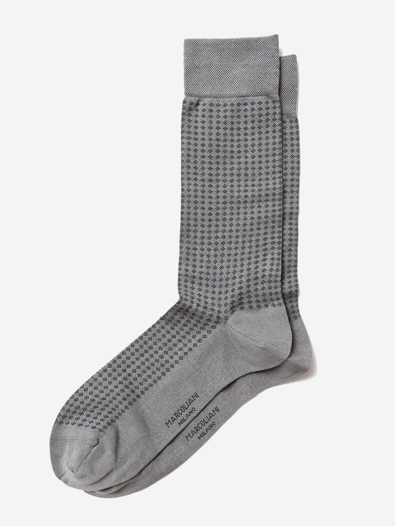 Marcoliani Men's Micro Diamonds Dress Sock - Saint Bernard