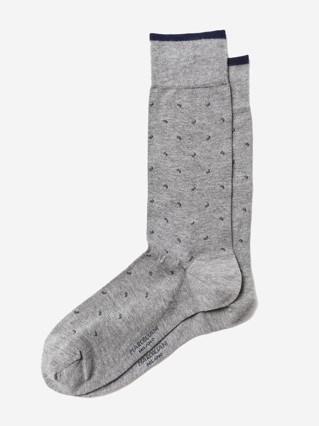Marcoliani Men's Micro-Paisley Dress Sock - Saint Bernard