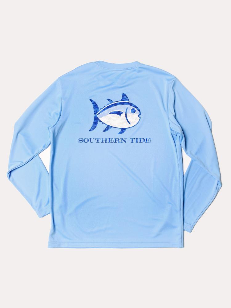 Southern Tide Boys' Camo Skipjack Long Sleeve Performance T-Shirt