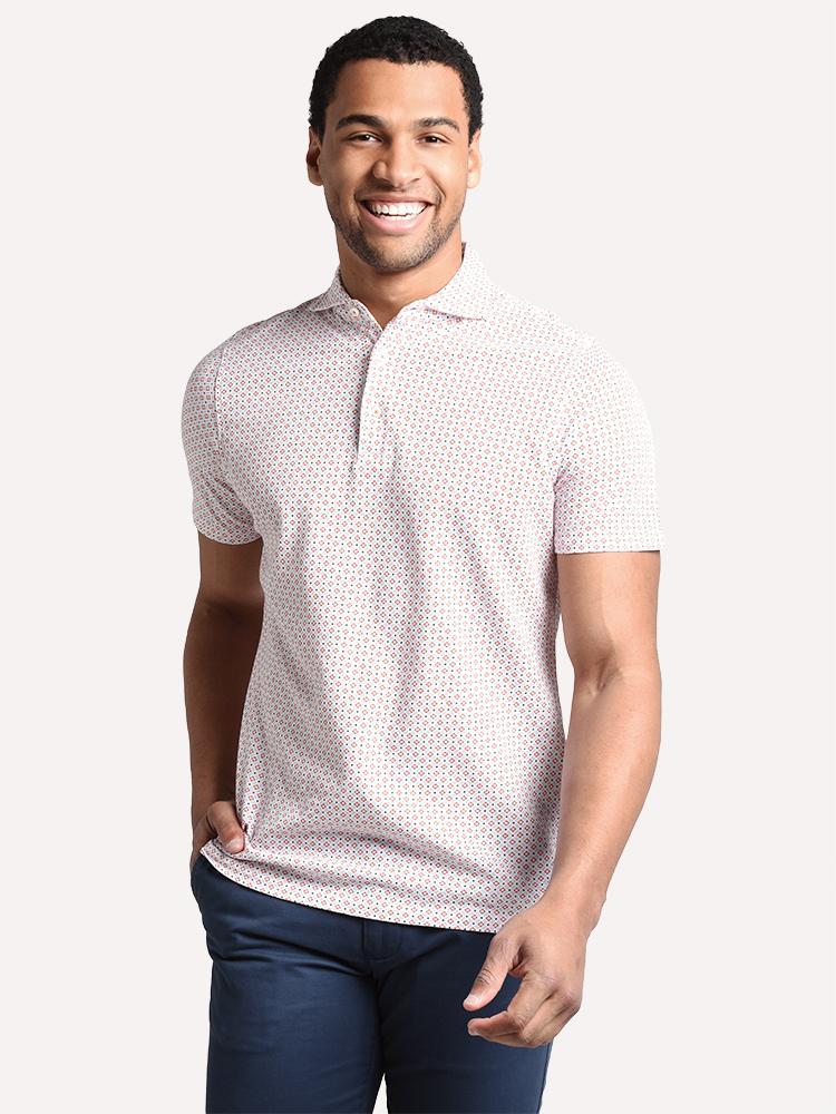 Stenstroms Men's French Lily Printed Polo - Saint Bernard