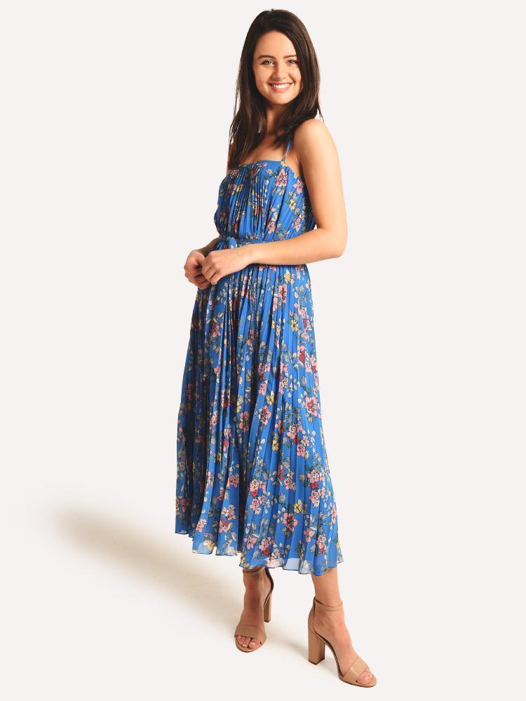 Monique Lhuillier strapless Midi Dress With Pleats - Saint Bernard