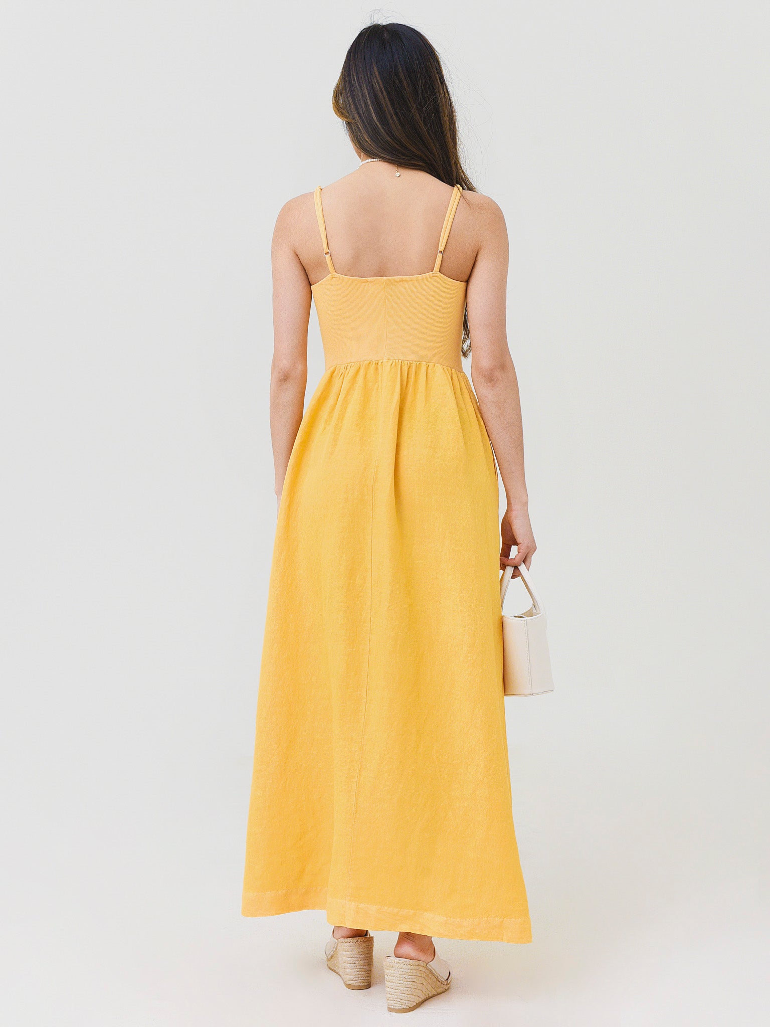 Stateside Women's Linen Blend Mix Maxi Dress Saint Bernard Stateside Women's Linen Blend Mix Maxi Dress Saint Bernard