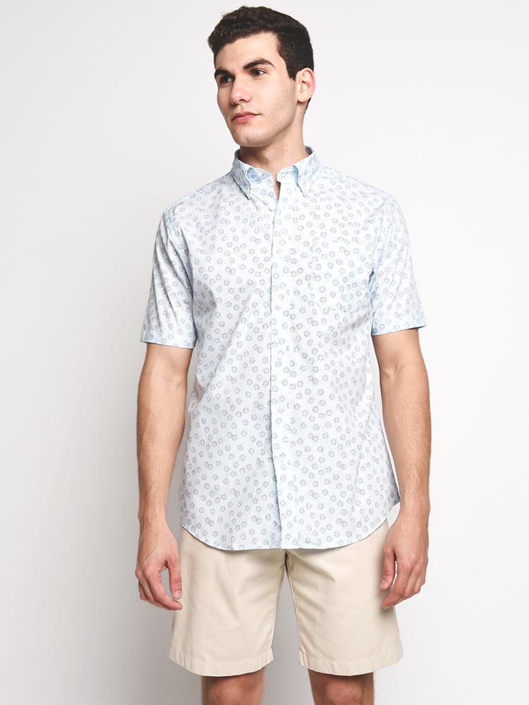 Southern Tide Short Sleeve Firework Print Shirt - Saint Bernard