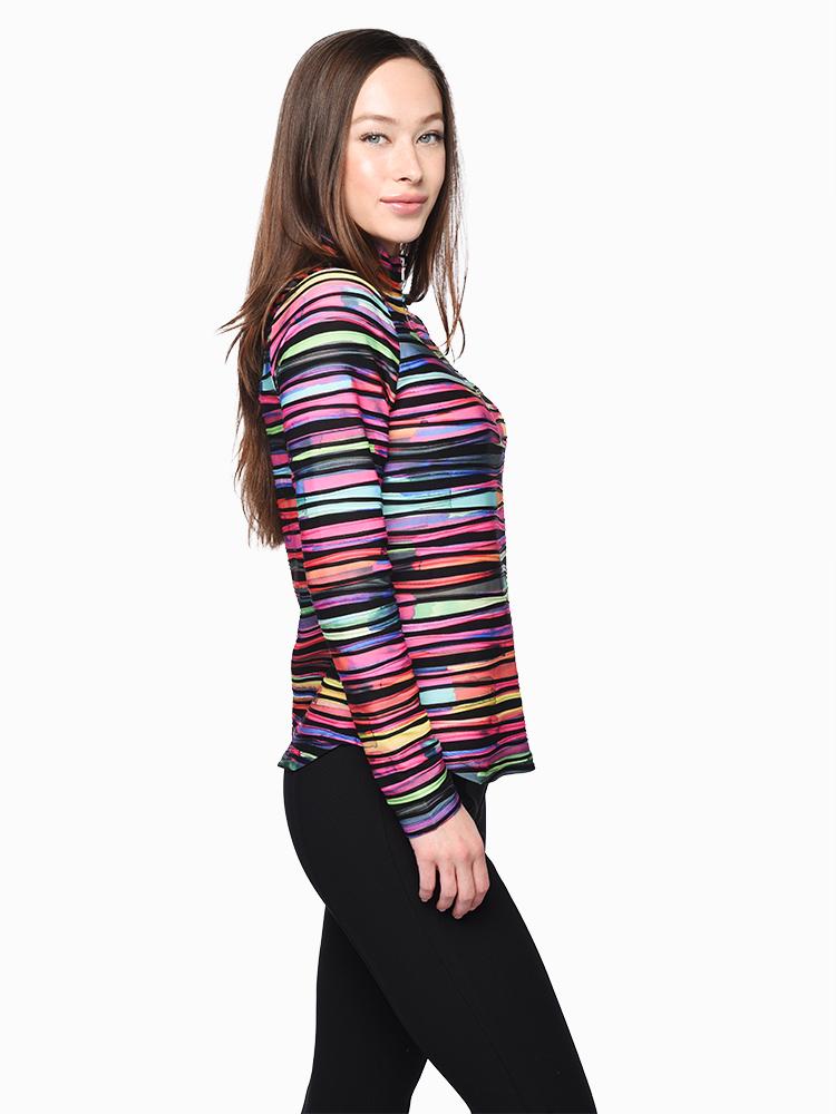 SNO SKINS Spring/Summer Collection Designer Print Crinkle Button-Down Shirt (Wavy)