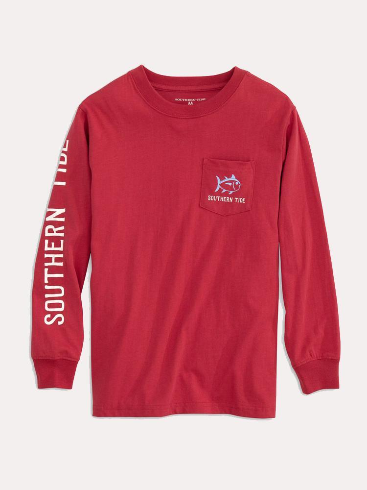 Southern Tide Boys' Long Sleeve Abandon Land Tee - Saint Bernard