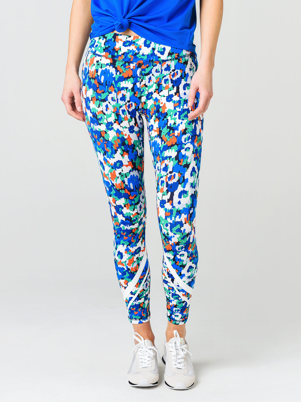 Tory Sport Printed Chevron 7/8 Leggings - Saint Bernard