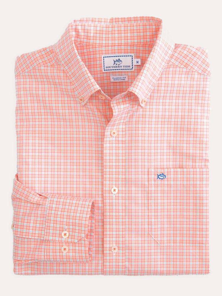 Southern Tide Men's Long Sleeve Belmont Estate Check Sportshirt - Saint Bernard