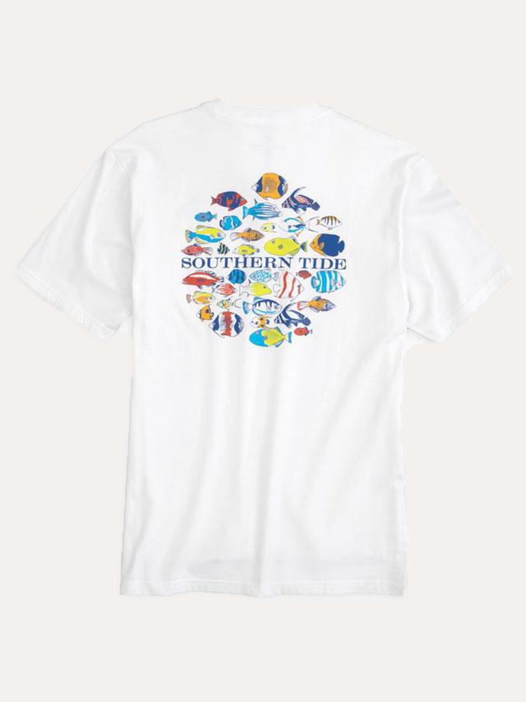 Southern Tide Men's Short Sleeve School Of Fish Circle Tee - Saint Bernard