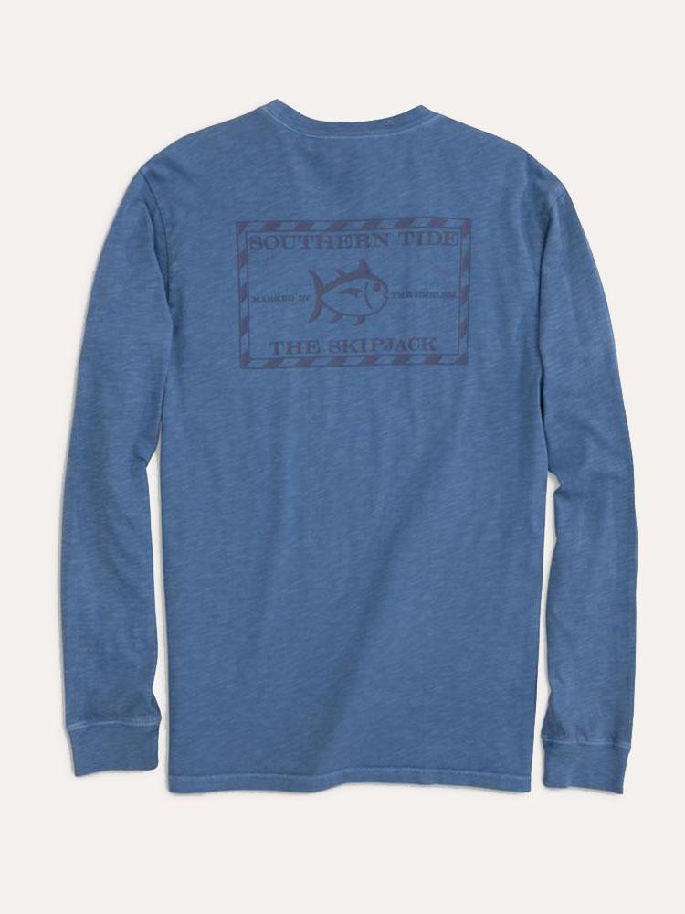 Southern Tide Men's Long Sleeve Tonal Original Skipjack Garment Dyed Tee - Saint Bernard