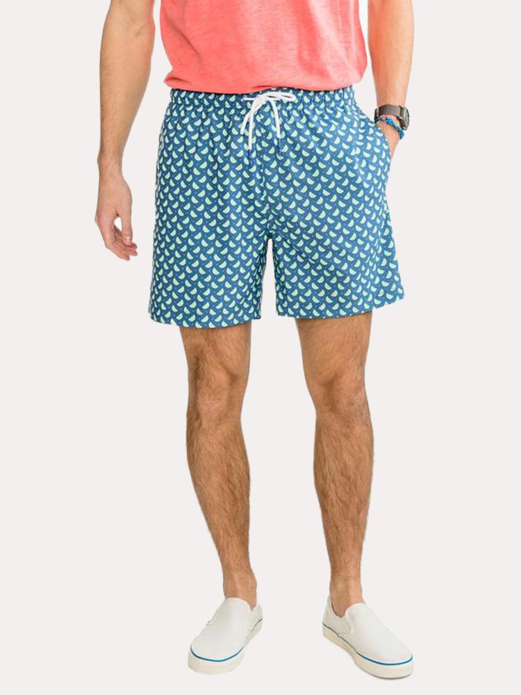 Southern Tide Men's Pick Up Limes Swim Trunk - Saint Bernard