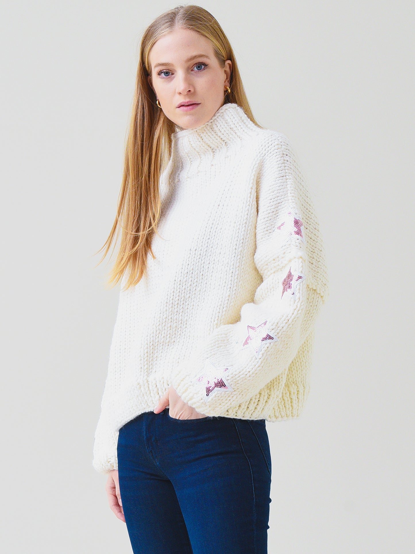 GOGO Women's Star Pullover Sweater