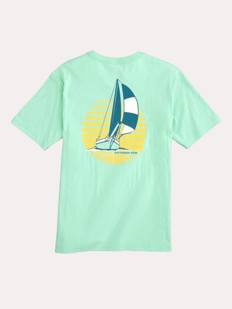 Southern Tide Men's Short Sleeve Sunset Sailing Tee - Saint Bernard