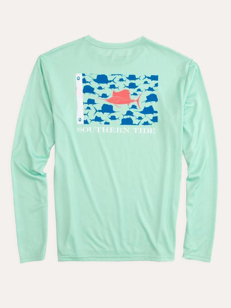 Southern Tide Men's Long Sleeve Sailfish Flag Performance Tee - Saint Bernard
