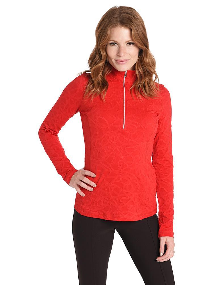 Sno Skins Zip Neck Mock Turtleneck - Saint Bernard