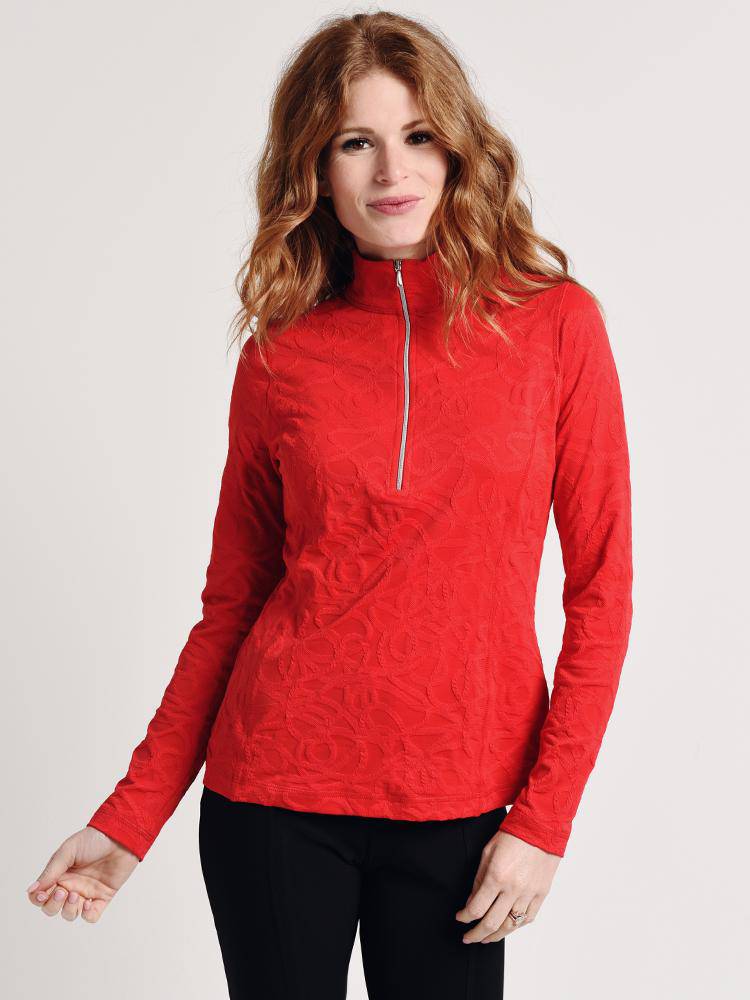 Sno Skins Sport Fabric Braided Jacquard Zip Neck - Saint Bernard
