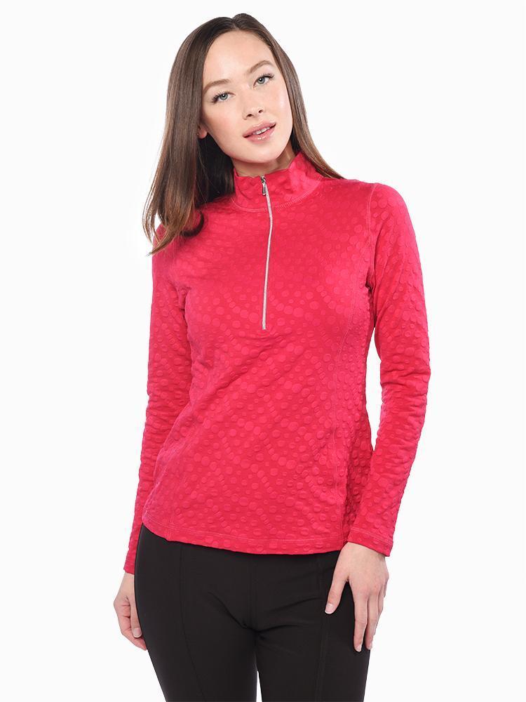 Sno Skins Dots Sport ½ Zip Neck Baselayer Top - Saint Bernard