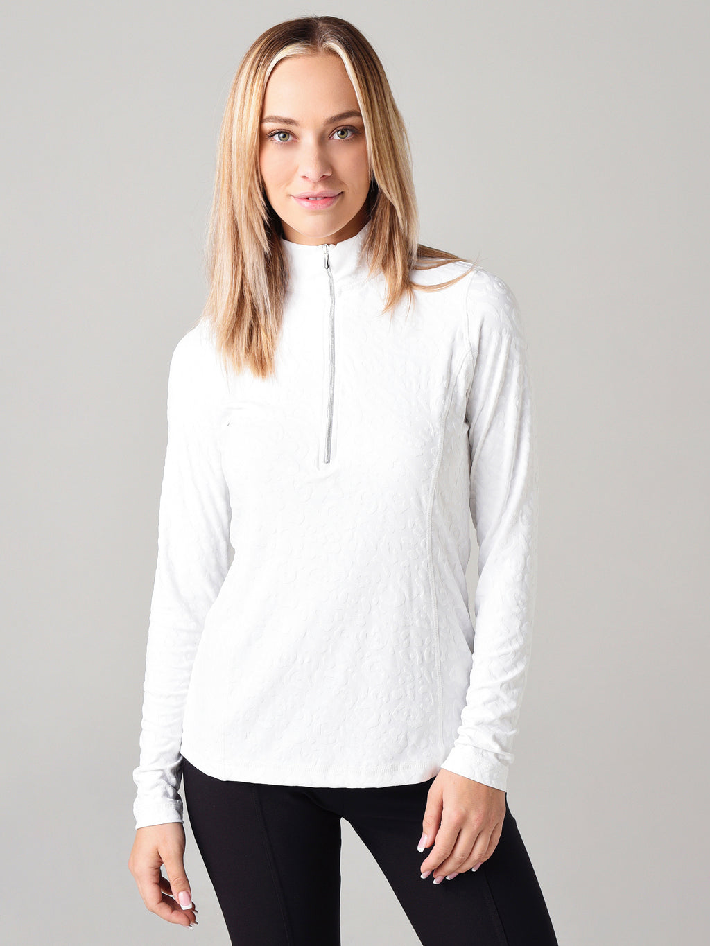 Sno Skins Women's Jacqsport Zip Neck Baselayer Top - Saint Bernard