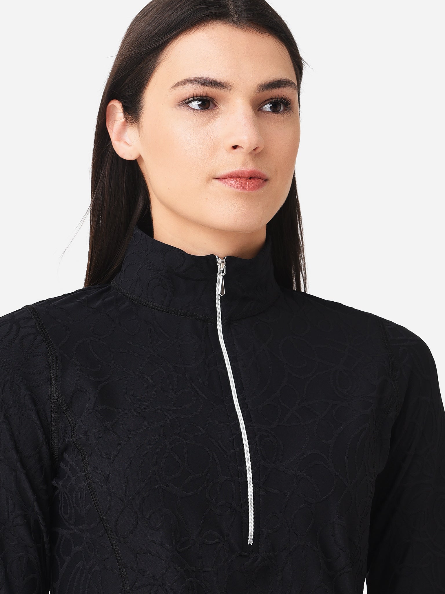 Sno Skins Women's Sport Zip Neck Base Layer Top - Saint Bernard