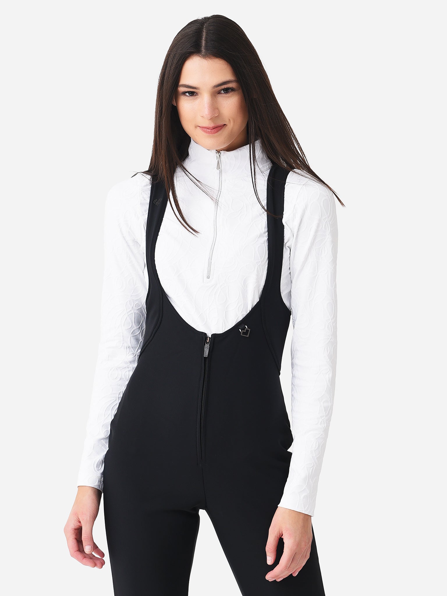 Sno Skins Women's Sport Zip Neck Base Layer Top - Saint Bernard